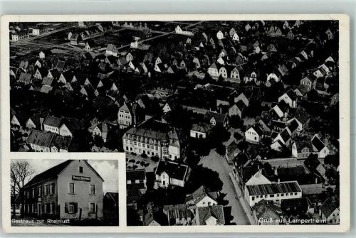 Lampertheim Fliegeraufnahme Gasthaus Zur rheinlust