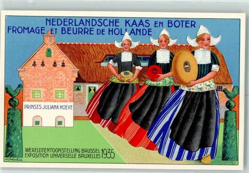 Brüssel 1935 Exposition sign. Ed. Delescluze Käse aus Holland AK