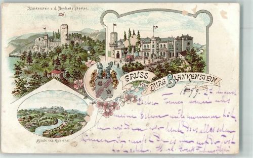 Blankenstein Ruhrtal Burg Blankenstein Wappen Lithographie