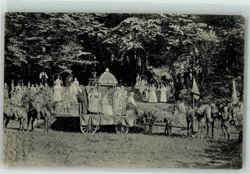 Bruchhausen-Vilsen Rosenfest auf dem Heiligenberg 5. Juni 1910 Pferdewagen Fahne