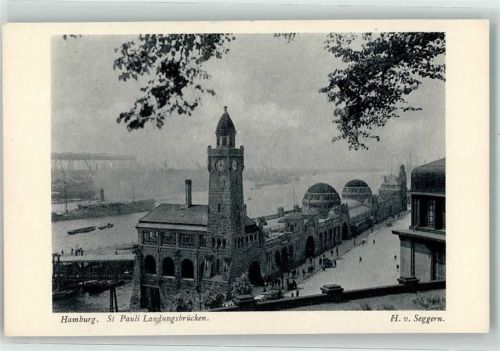 Hamburg St. Pauli Landungsbrücken H. v. Seggern 31. Deutscher Philatelistentag Postwertzeichen-Ausstellung August 1925 Hamburg Postmarke Schilling Serie 527 Nr 2