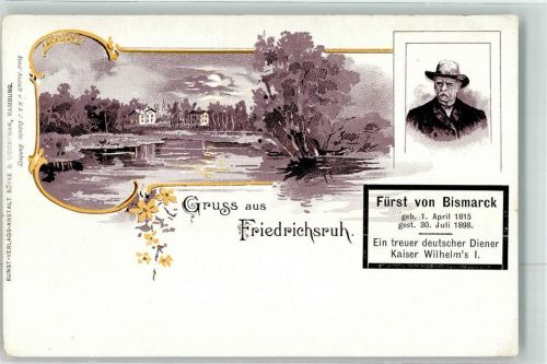 21521 W2055 Friedrichsruh b Hamburg Lithographie Fürst von Bismarck