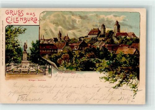 Eilenburg 1902 Krieger Denkmal sign. Erwin Spindler