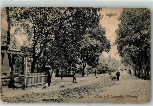 16515 O1407 Lehnitz Gebrauchsspuren Baumallee Bahnüberführung Bahnpoststempel Zug 140 Ort lt. Verlag