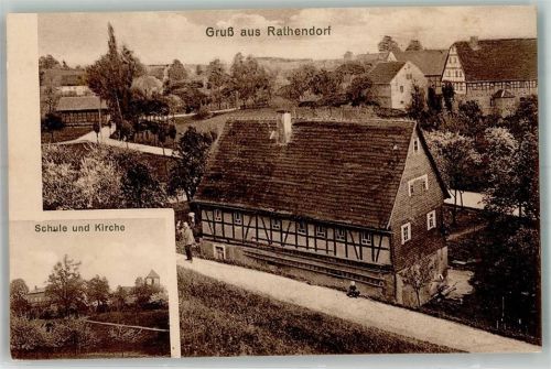 04657 O7231 Rathendorf - Schule Kirche Fachwerkshaus