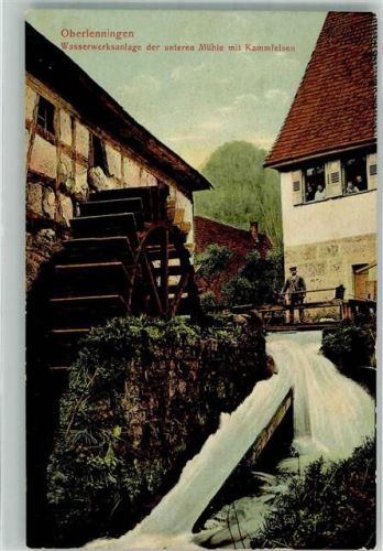 Oberlenningen 1911 Wasserwerksanlage d. unteren Mühle m. Kammfelsen