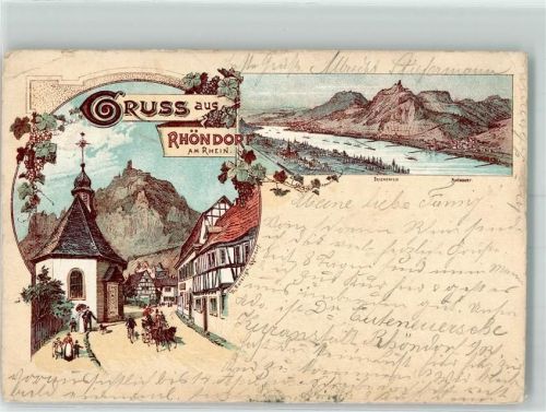 Rhöndorf 1906 Lithographie