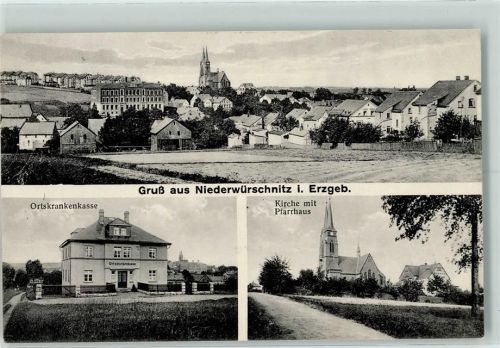 Niederwürschnitz Ortskrankenkasse Kirche Pfarrhaus