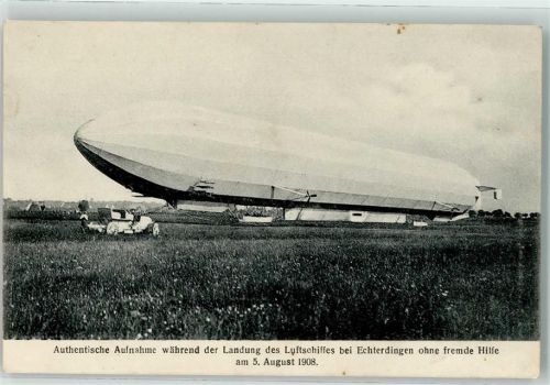70771 W7022 Echterdingen Foto AK Luftschiff Graf Zeppelin Landung 5. Aug. 1908 Sammlung Dr. Wohlgemuth