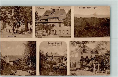 Gersdorf Lindenallee Gutshaus Fernsicht nach Kossen Schloss Gasthaus Gersdorf Inh. Gust. Siebert