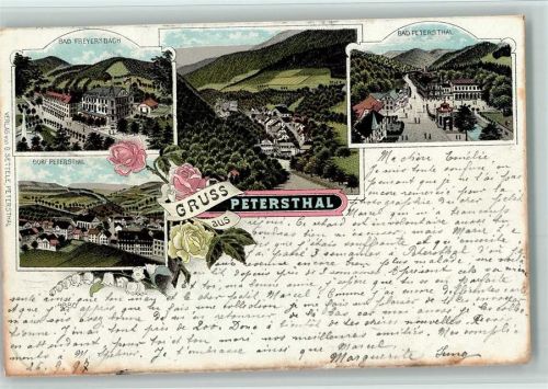 Bad Peterstal 1897 Gruss aus - Dorf, Bad und Freyersbach AK
