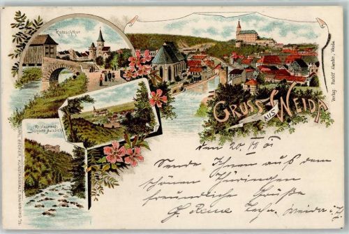 Weida 1901 Katzschthor Gasthaus Schöne Aussicht