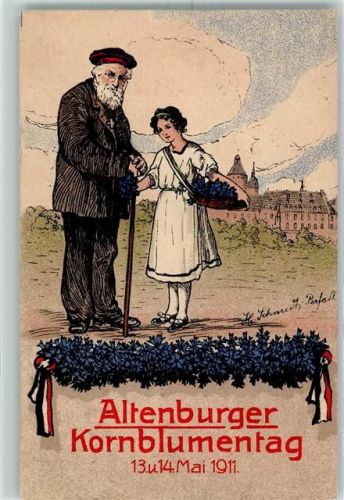 Altenburg 1911 Kornblumentag sign. Schmidt Perfall