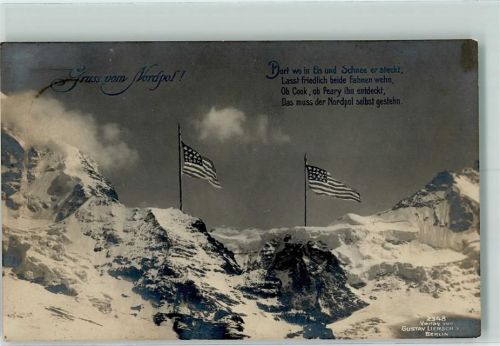 Amerikanische Flaggen Expedition Nordpol