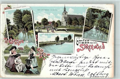Burg Spreewald Greschows Bank Kirchgang in Burg BAnk Spreewald Auf dem Strenkel Trachten
