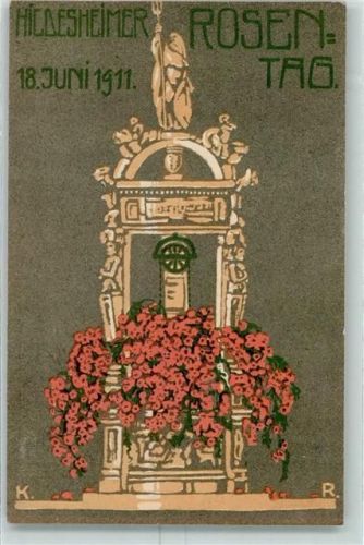 Hildesheim 1911 Jugendstil Rosentag Ziehbrunnen AK