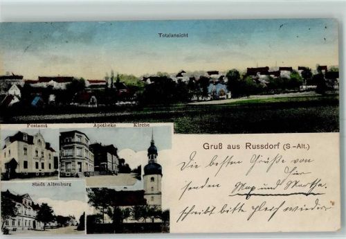 Limbach-Oberfrohna 1911 Postamt Apotheke Kirche Stadt Altenburg Rußdorf