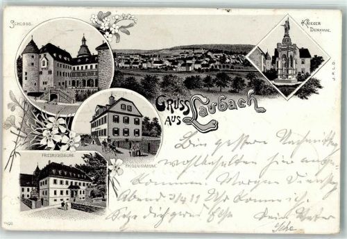 Laubach 1896 Schloss Kriegerdenkmal Friderigianum Friedrichsburg