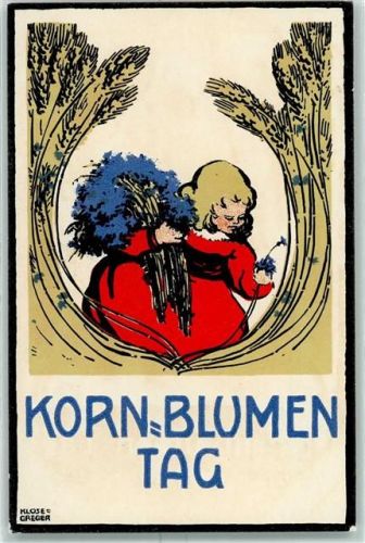 Chemnitz 1913 Kornblumen Tag sign. Klose Greger AK