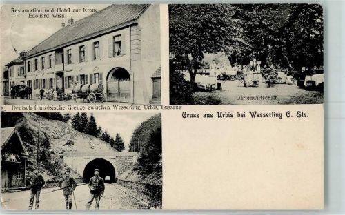 Urbes 1909 bei Wesserling Deutsch-französiche Grenze , Hotel zur Krone