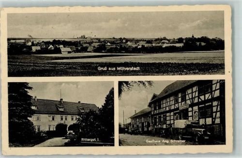 Mülverstedt Rittergut Gasthaus Aug. Schreiber Lastwagen Landpost