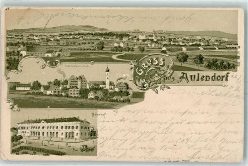 Aulendorf 1902 Gräfl. Schloss Kirche Bahnhof
