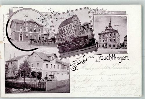 91757 W8830 Treuchtlingen 1901 - Post Schloss Rathaus Gasthaus Poujol