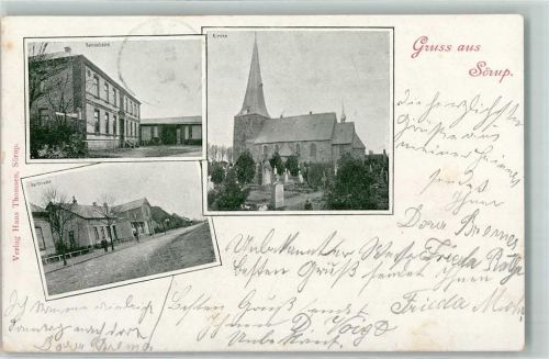 Sörup 1902 Dorfstraße Kirche Friedhof Bahnhofshotel