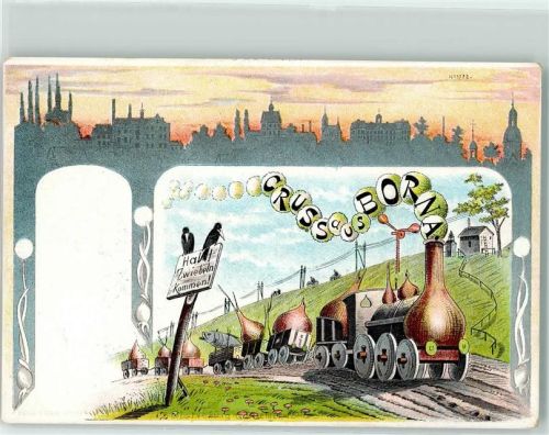 Borna Dampflokomotive Zwiebeln Fisch Jugendstil