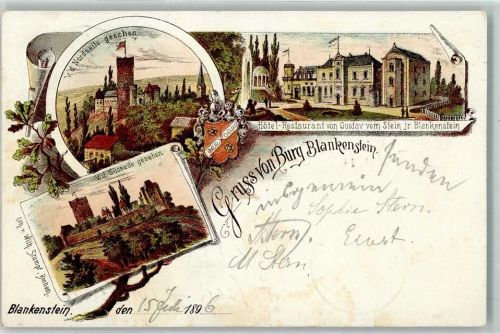 Blankenstein 1896 Burg Hotel Gasthaus von Gustav vom Stein jr