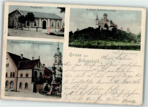Scheinfeld 192 Bezirksamt Kriegerdenkmal Turnhalle Schloß Schwarzenberg