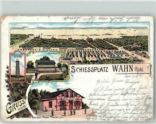 Wahn 1898 Schiessplatz Beobachtungsturm am Gränzel Bienenhaus Gasthaus Peter Thelen