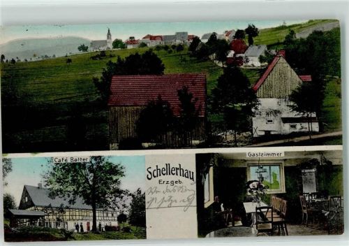 Schellerhau 1916 Gasthaus Cafe Rotter Gastzimmer