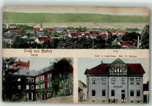 99636 O5231 Bachra 1917 - Gast- u.Logierhaus Schloß Bahnpoststempel