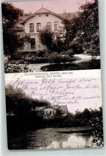 Midlum 1917 Bahnhofshotel Bahnpost Gestemurde-Cuxhaven Zg. 902