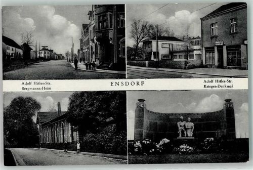 66806 W6631 Ensdorf , Saar - Adolf Hitler Straße Bergmanns Heim Kriegerdenkmal WK II