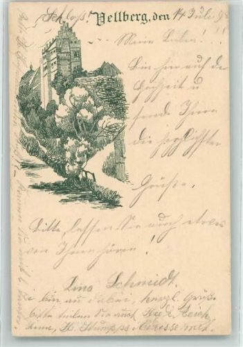 74541 W7175 Vellberg Lithographie Vorläufer Burg Vellberg