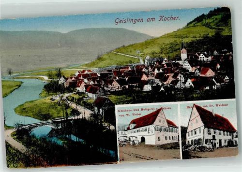 Geislingen Gasthaus Metzgerei Zum Ochsen W. Weber Handlung Fr. Weidner