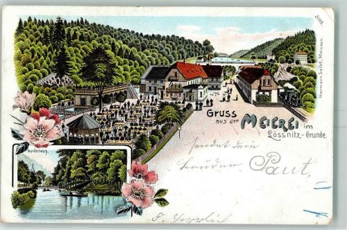 Lößnitz 1899 Meierei im Lössnitz-Grunde Gondelteich