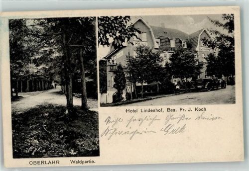 Oberlahr Waldweg Hotel Lindenhof Bahnpoststempel