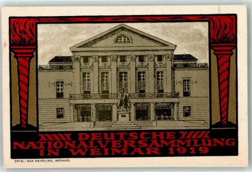 O5300 Weimar , Thür Deutsche Nationalversammlung 1919 Entwurf Max Nehrling Weimarer Republik Lithographie