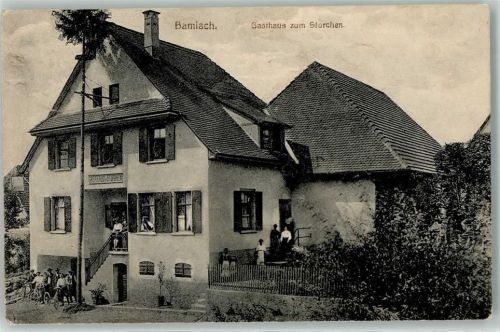 Bamlach 1917 Gasthaus zum Storchen Fahrräder
