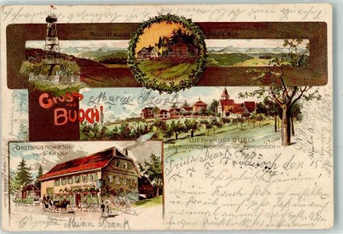 Buoch 1903 Gasthaus zum Hirsch Villa Schulz sign. K. Fuchs