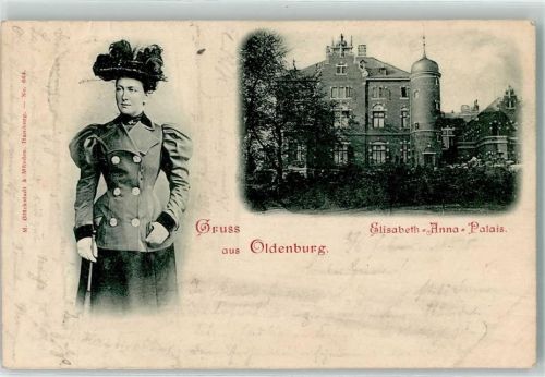 W2900 Oldenburg Großherzogin Elisabeth Anna Palais Schloß Adel 1898 Gebrauchsspuren