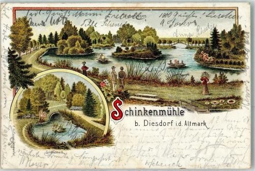 Abbendorf 1904 Teichanlage Schinkenmühle