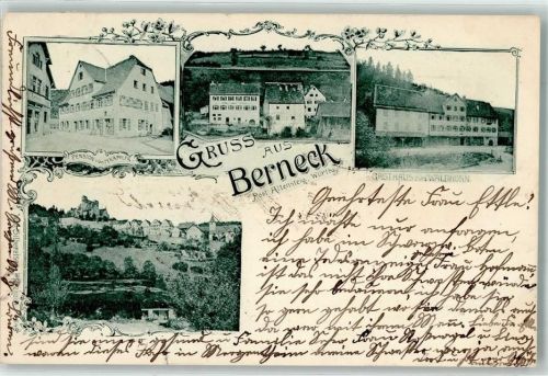 Berneck 1899 Pension M. Kappler Gasthaus Zum Waldhorn