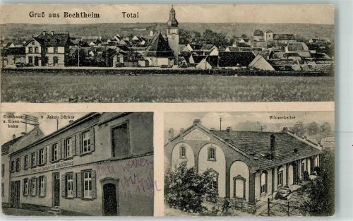 67595 W6521 Bechtheim , Rheinhess - Gasthaus Zur Eisenbahn Jakob Dürkes Winzerkeller