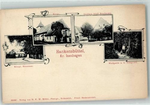 Hankensbüttel Kgl. Steueramt Kirche Gasthaus Menzhausen Waldweg Hund
