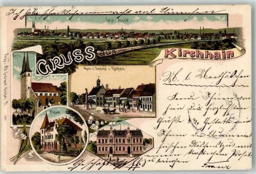 Dobrilugk 1898 Kirchhain Kirche Markt Denkmal Rathaus Postamt Schule