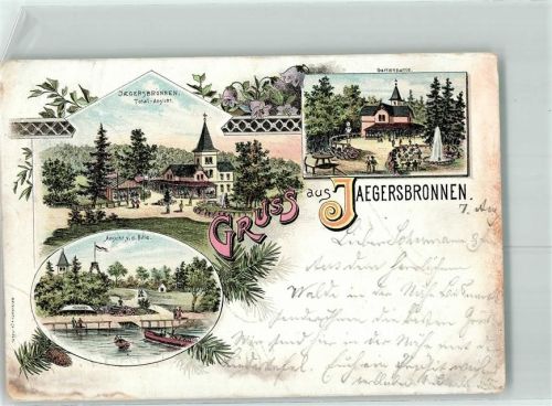 Reinbek 1898 Gasthaus Jaegersbronnen Blick von der Bille